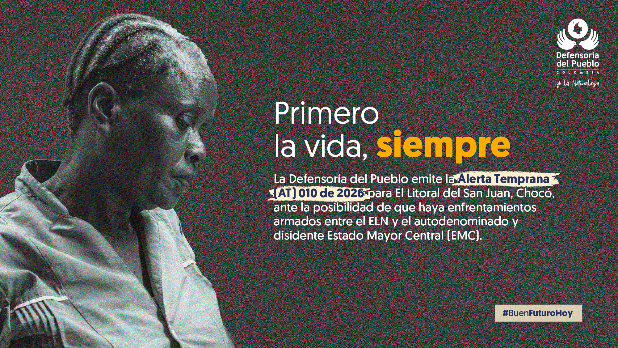 Alerta Temprana de Inminencia (ATI) 010 de 2026 para el municipio de El Litoral del San Juan, Chocó.