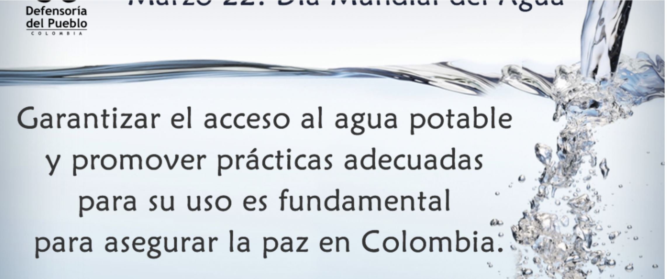 Mensaje de la Defensoría del Pueblo en el Día Mundial del Agua