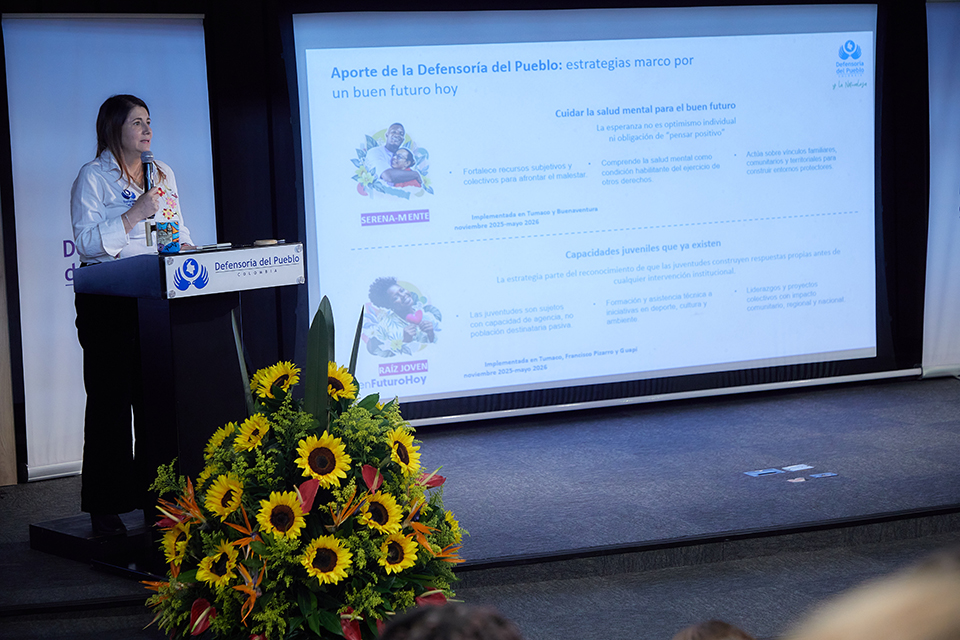 La Defensora del Pueblo, Iris Marín Ortiz, presentó, en el marco del Día Mundial de la Salud Mental