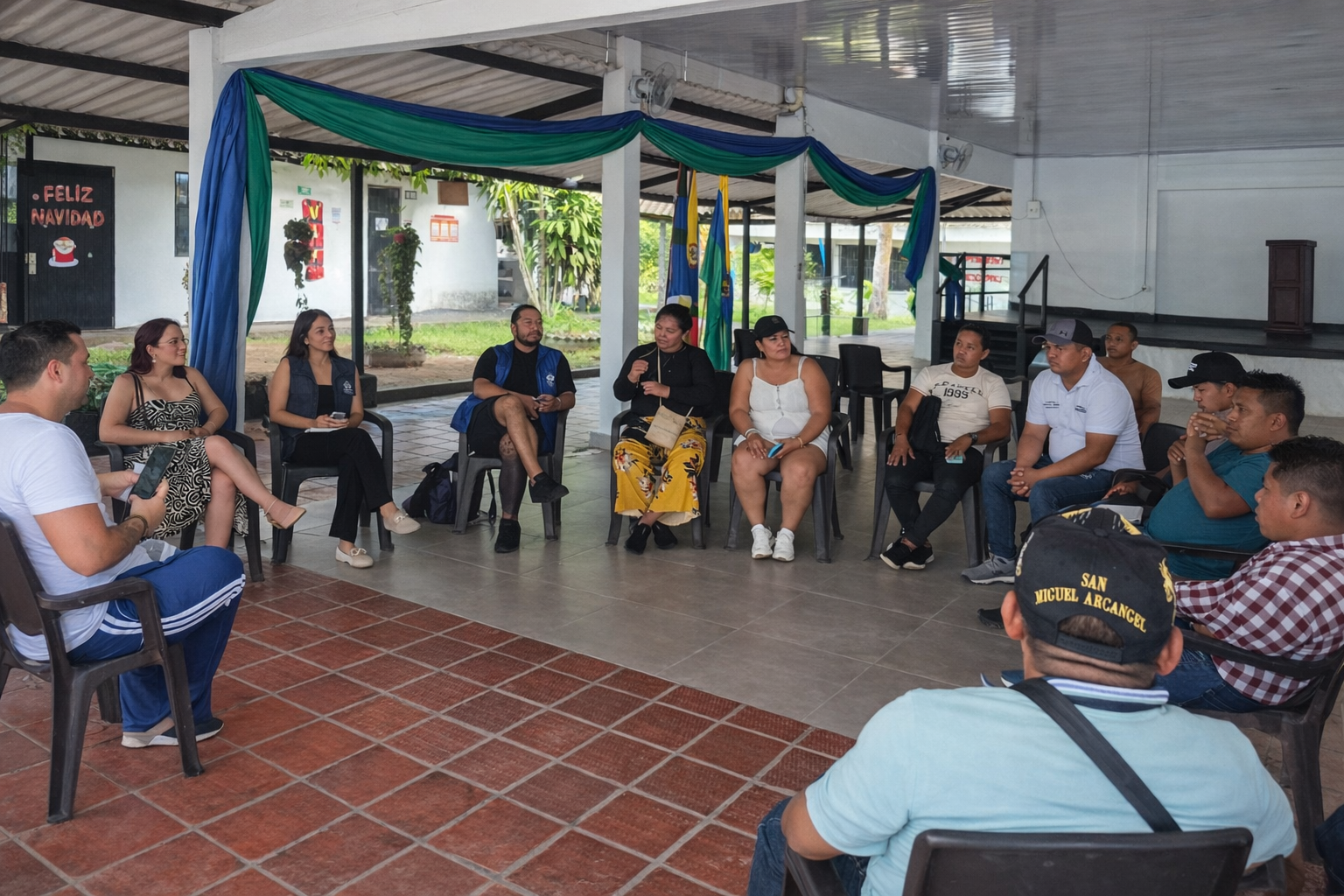 Reunión con las autoridades tradicionales de las comunidades indígenas del resguardo Paujil Laguna Matraca.