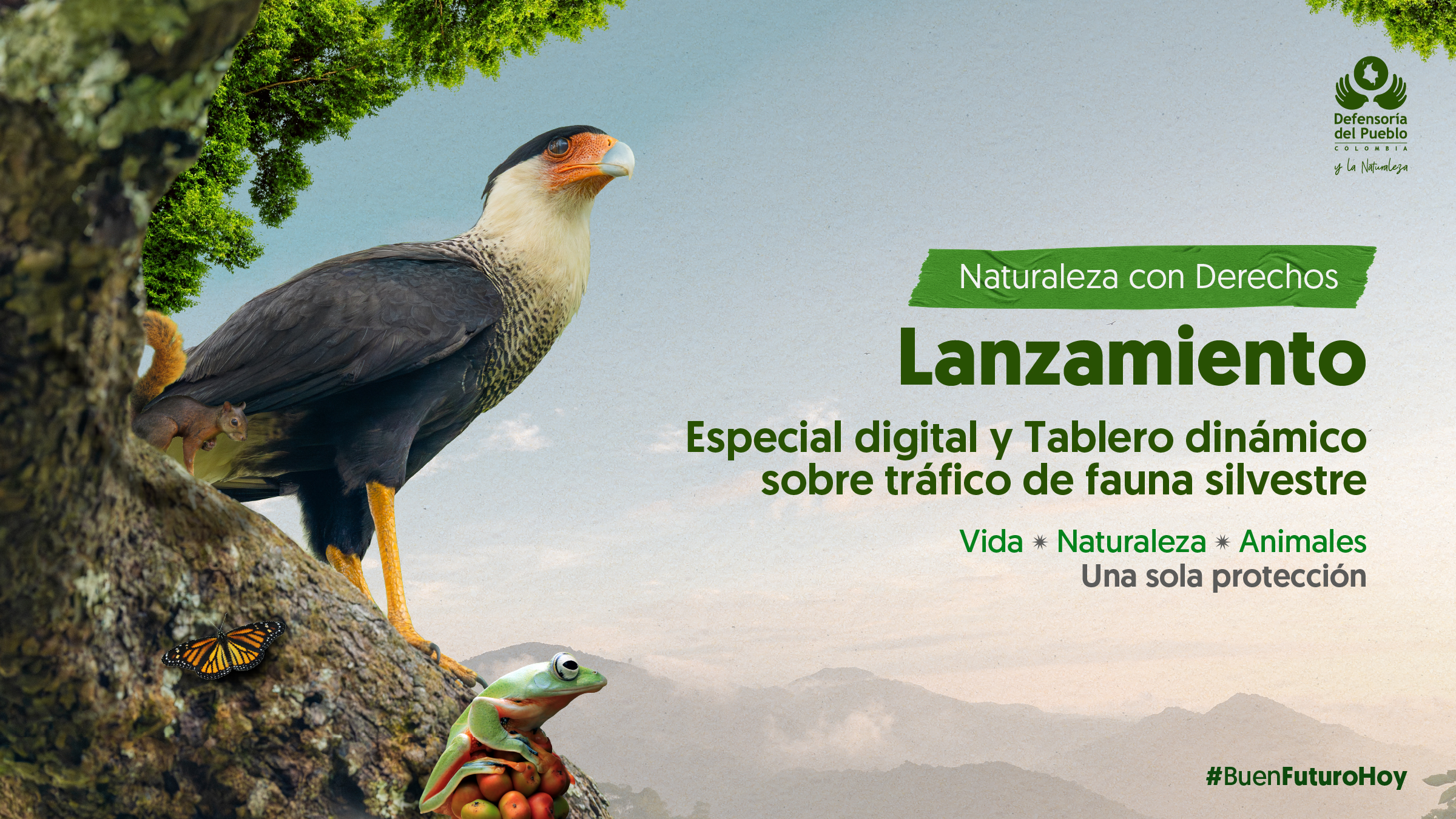 Tablero dinámico sobre tráfico de fauna silvestre en Colombia.