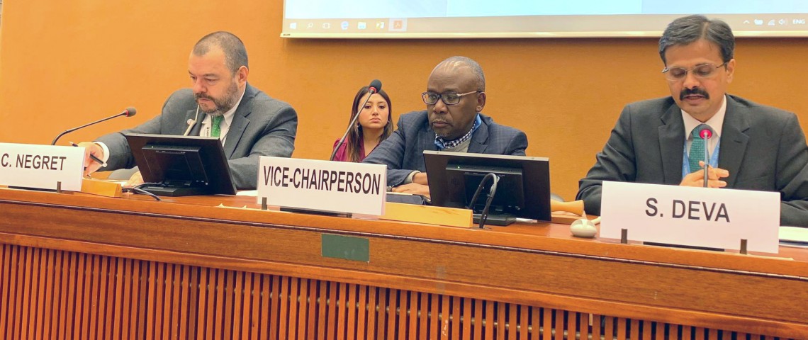 Defensor del Pueblo en consulta global sobre empresas y derechos humanos en sede de las Naciones Unidas, en Ginebra, Suiza