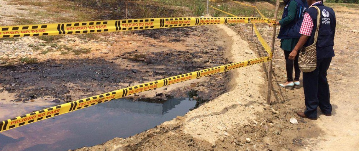 Presencia de la Defensoría en Barrancabermeja ante emergencia ambiental provocada por fuga de hidrocarburos