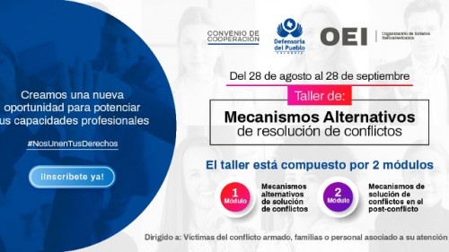 Defensoría capacitará a ciudadanos en mecanismos alternativos de resolución de conflictos