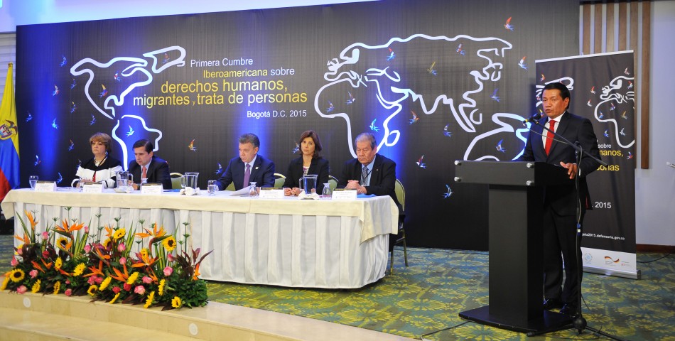 Defensor del Pueblo durante la apertura de la Primera Cumbre Iberoamericana sobre Derechos Humanos, Migrantes y Trata de Personas