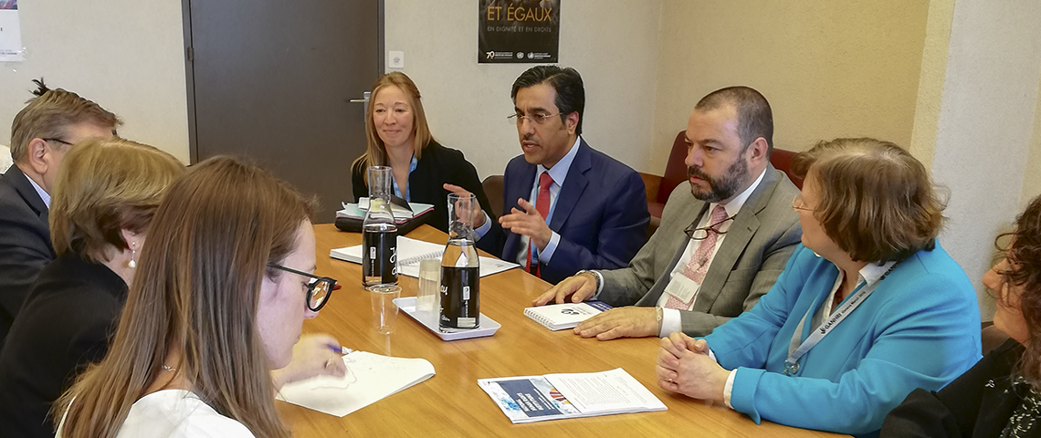 Sala XX de los Derechos Humanos del Palacio de las Naciones, Ginebra, Suiza. 