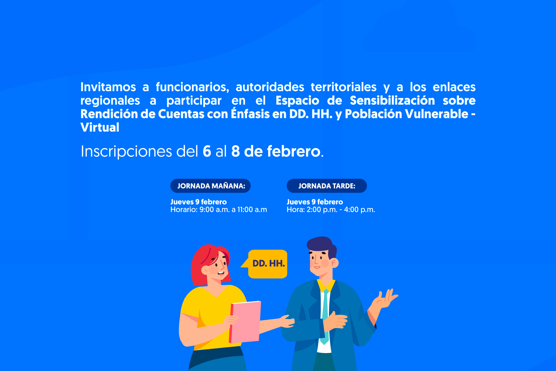 La actividad de sensibilización se realizará de manera virtual, en doble jornada, el próximo jueves 9 de febrero.