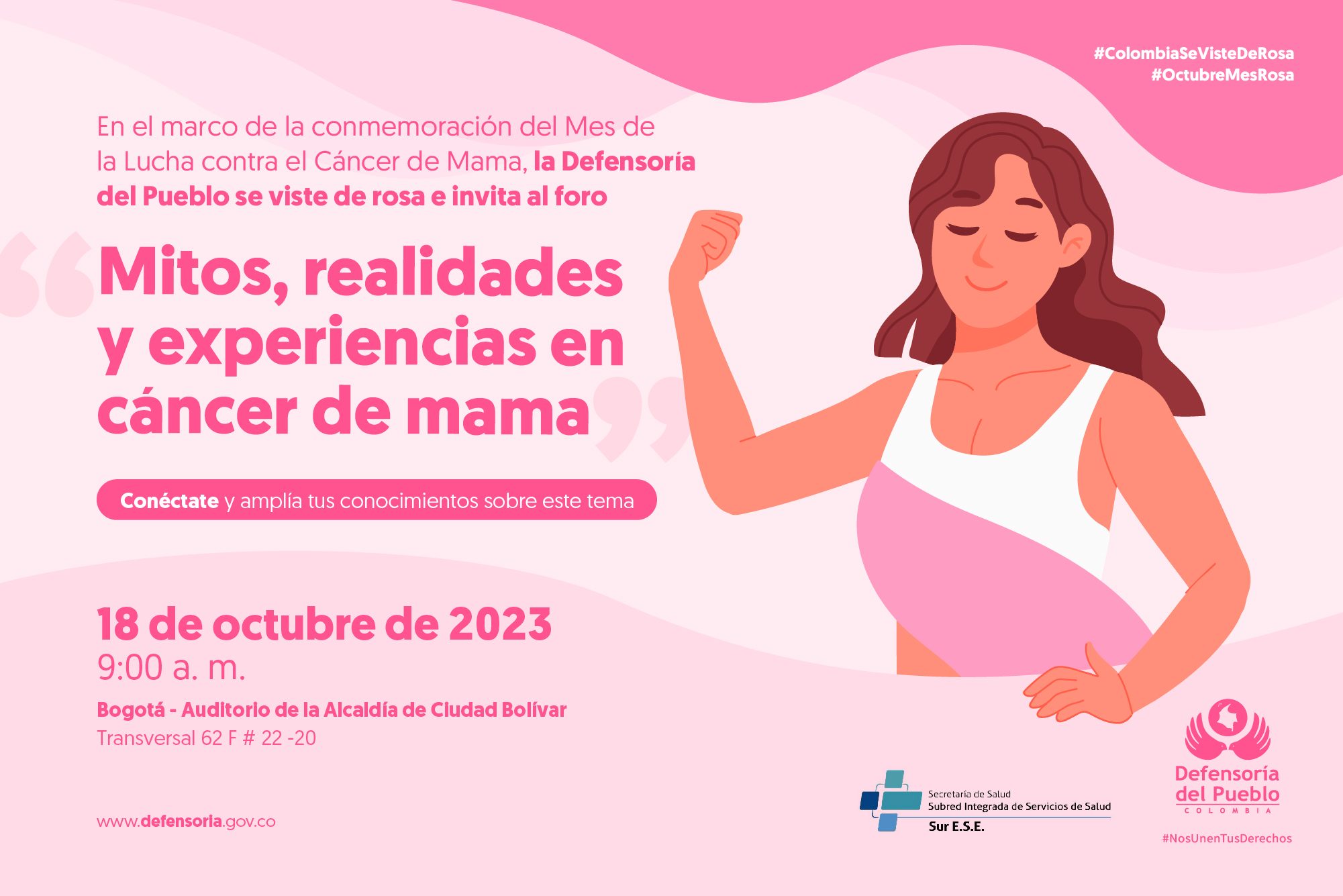 Defensoría del Pueblo realizará foro sobre “Mitos, realidades y experiencias del cáncer de mama” en Ciudad Bolívar