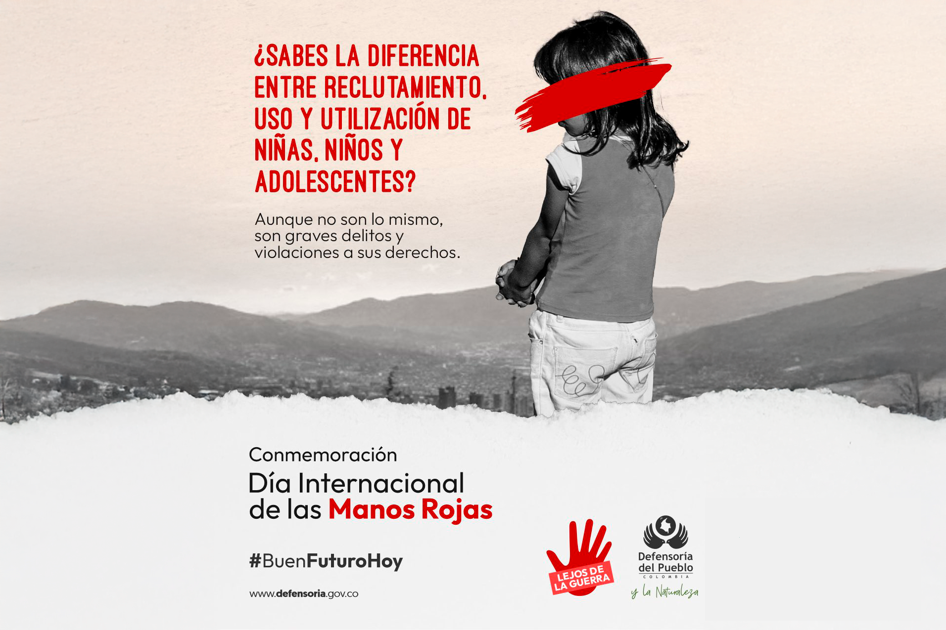 Día Internacional de las Manos Rojas: ¡Las niñas, niños y adolescentes NO son parte de la guerra!