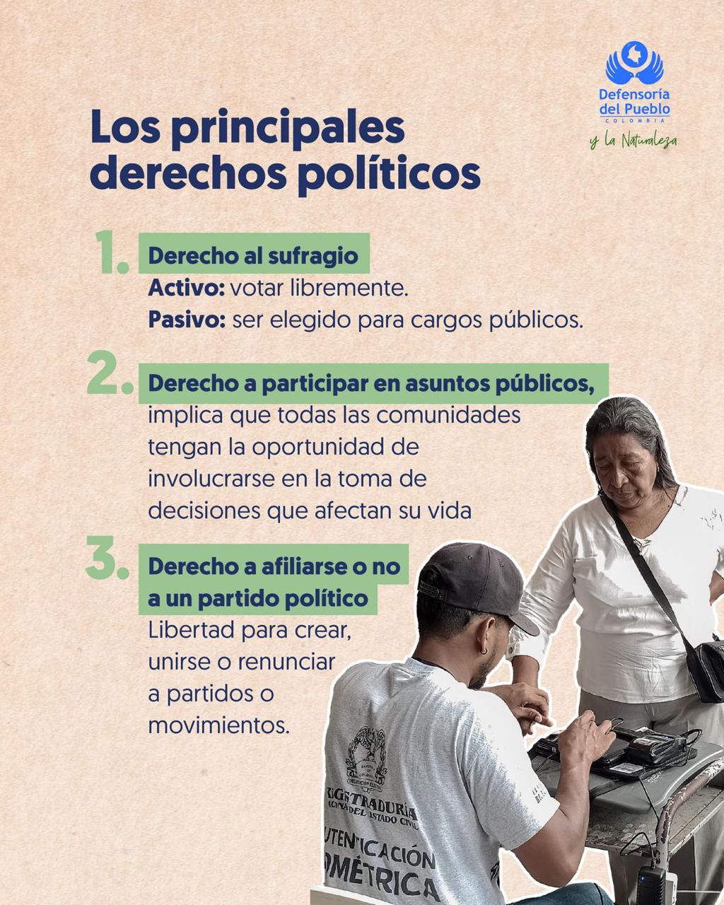 Los Derechos Políticos son el pilar de la democracia - Defensoria