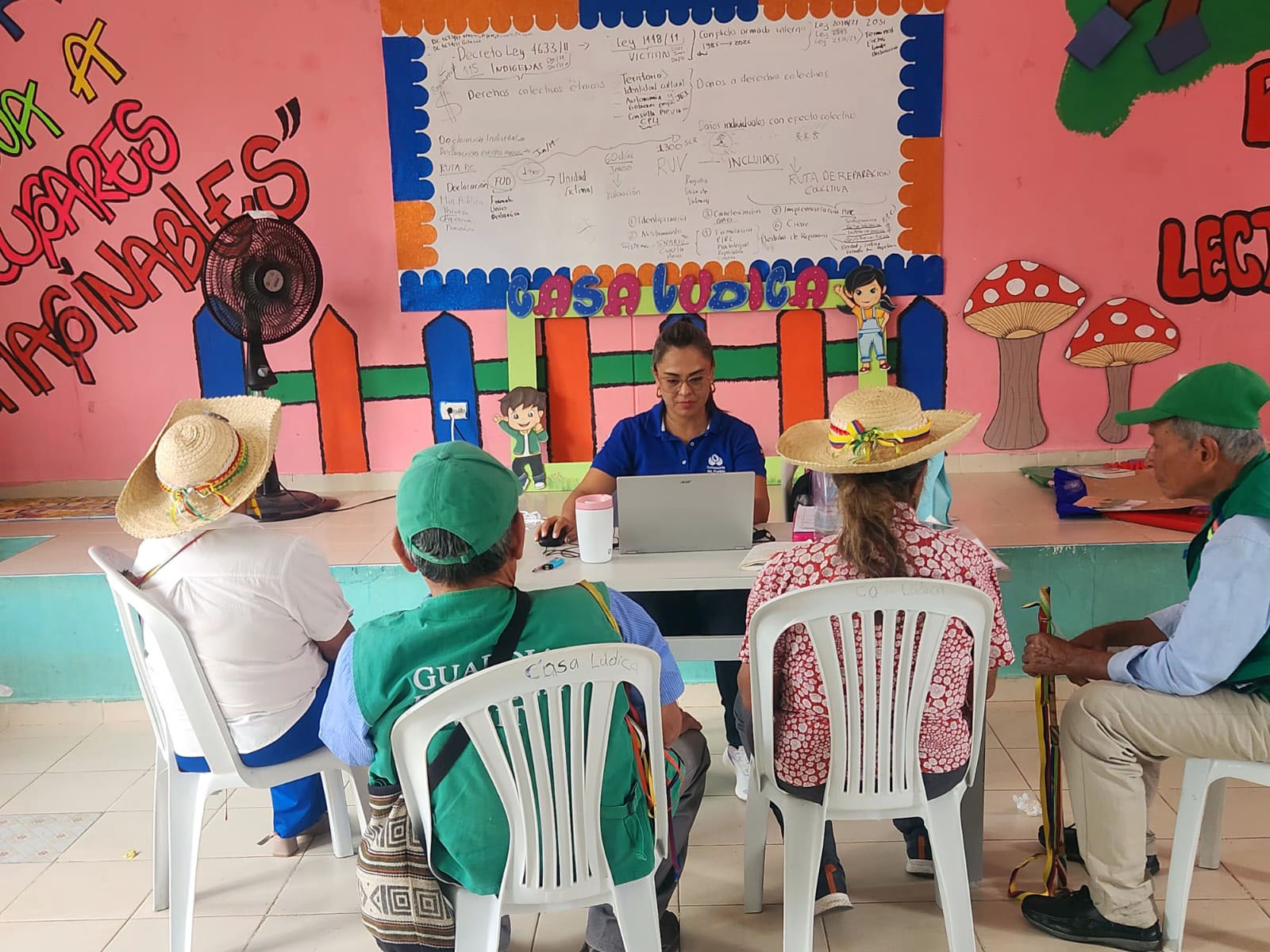 Líderes indígenas pertenecientes al pueblo Pijao participan activamente en las mesas de trabajo y socialización normativa del régimen especial étnico en Tolima.